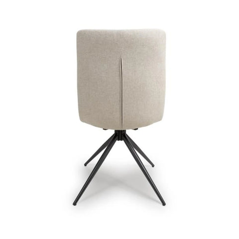 Bosley Natural Fabric Swivel Dining Chairs - Set of 4 - Pendle Village Furniture