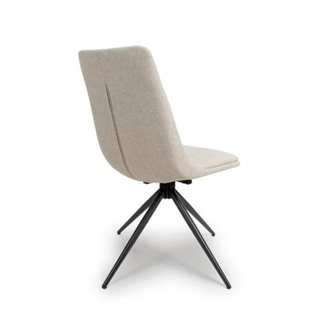 Bosley Natural Fabric Swivel Dining Chairs - Set of 4 - Pendle Village Furniture
