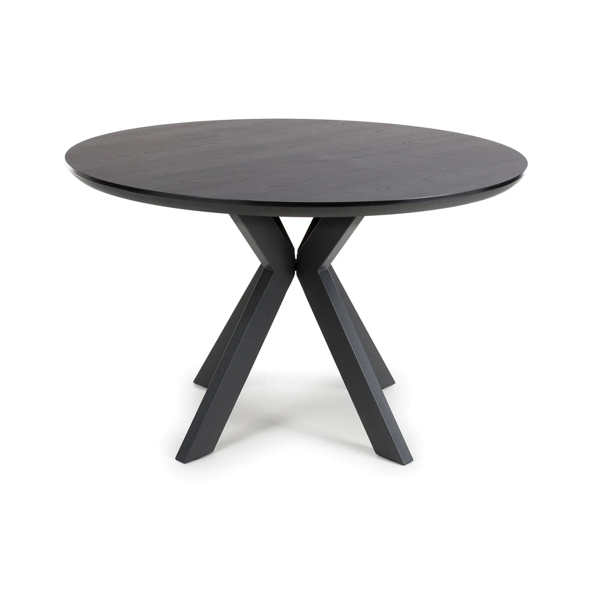 Bolton Round Black Ash Oak Effect Smart Top Dining Table - Pendle Village Furniture