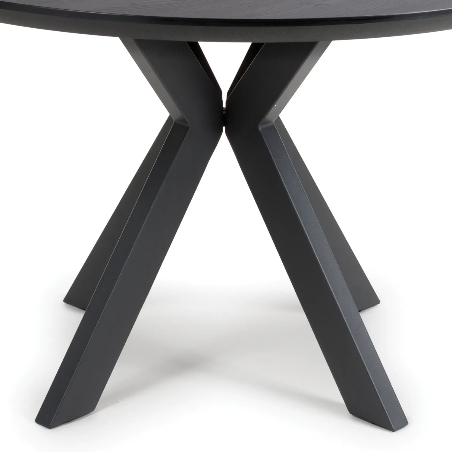 Bolton Round Black Ash Oak Effect Smart Top Dining Table - Pendle Village Furniture