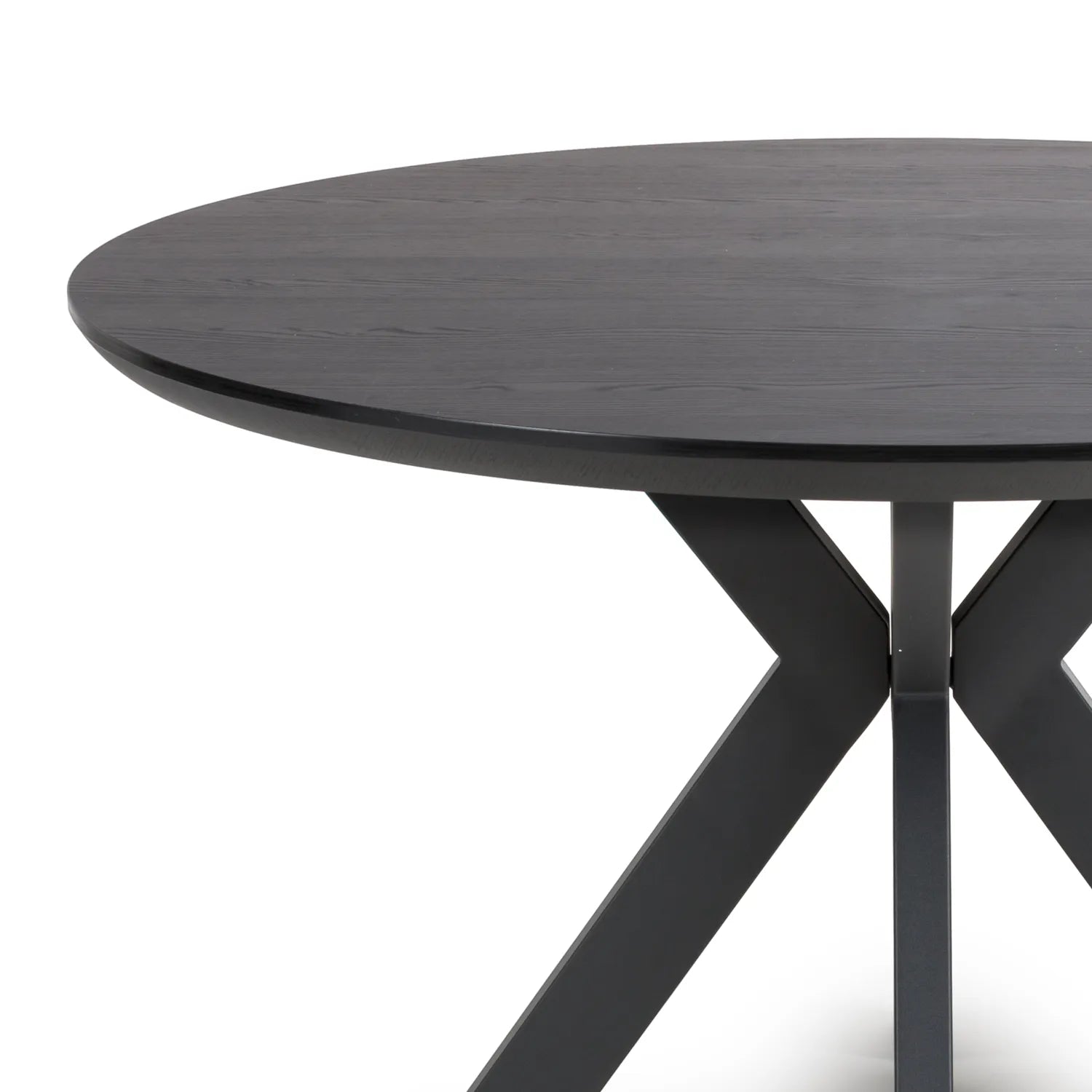 Bolton Round Black Ash Oak Effect Smart Top Dining Table - Pendle Village Furniture