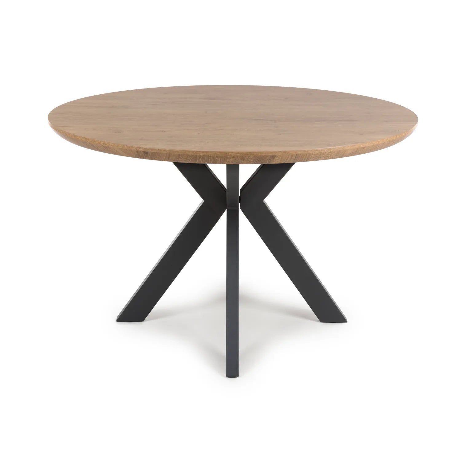 Bolton Round Rustic Oak Effect Smart Top Dining Table - Pendle Village Furniture