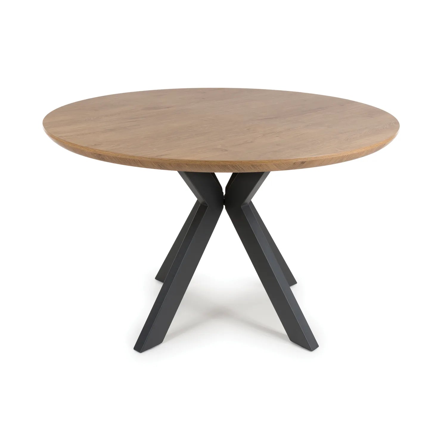 Bolton Round Rustic Oak Effect Smart Top Dining Table - Pendle Village Furniture