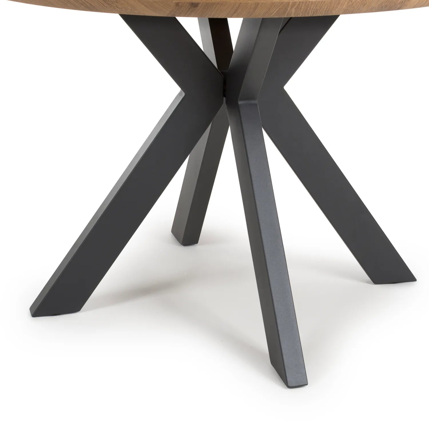 Bolton Round Rustic Oak Effect Smart Top Dining Table - Pendle Village Furniture