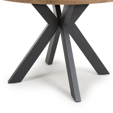 Bolton Round Rustic Oak Effect Smart Top Dining Table - Pendle Village Furniture