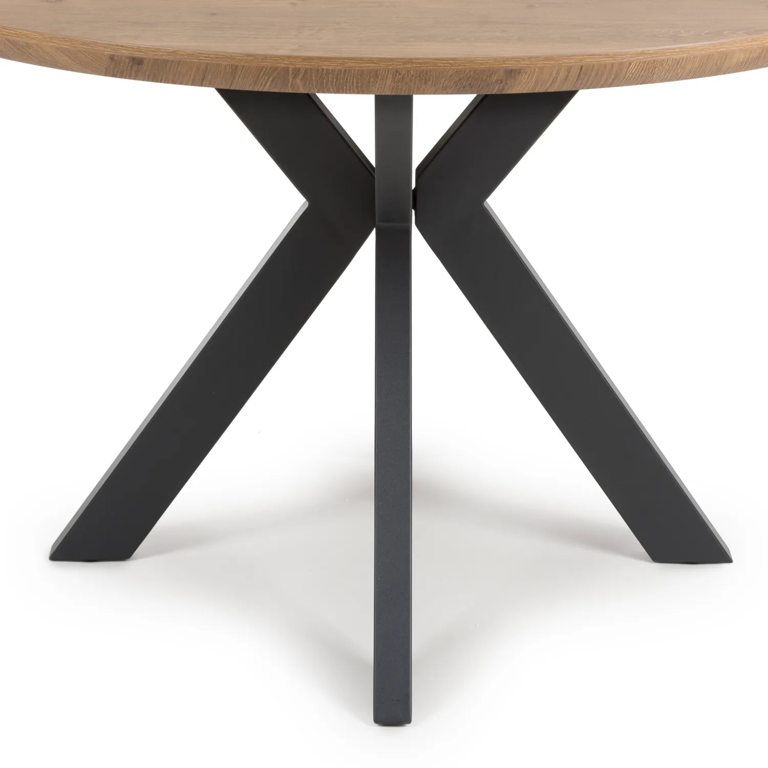 Bolton Round Rustic Oak Effect Smart Top Dining Table - Pendle Village Furniture