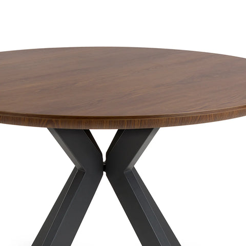 Bolton Round Smoked Oak Effect Smart Top Dining Table - Pendle Village Furniture