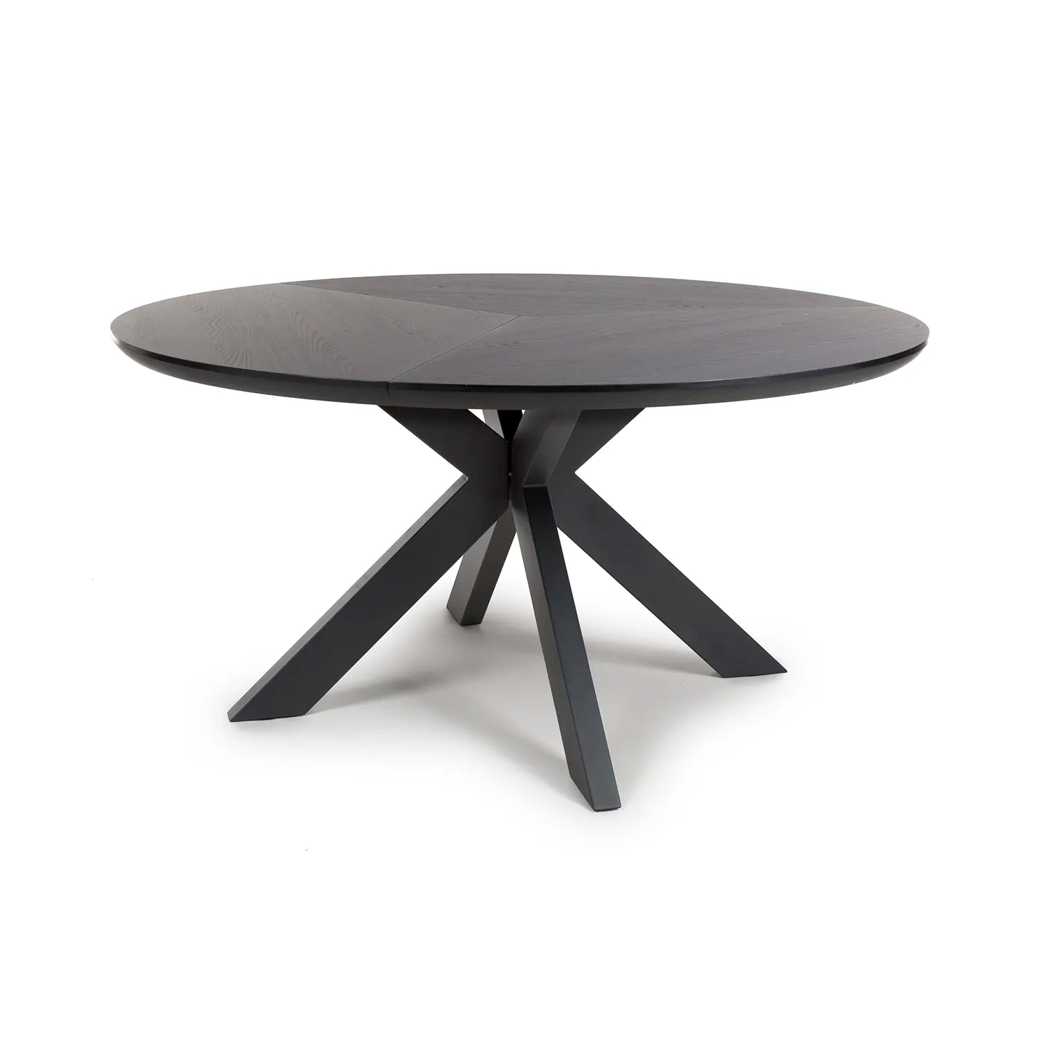 Bolton 150cm Round Black Ash Oak Effect Smart Top Dining Table - Pendle Village Furniture