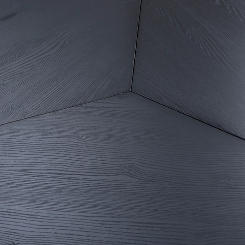 Bolton 150cm Round Black Ash Oak Effect Smart Top Dining Table - Pendle Village Furniture