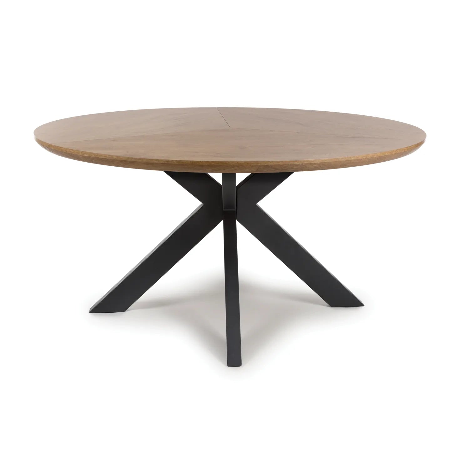 Bolton 150cm Round Rustic Oak Effect Smart Top Dining Table - Pendle Village Furniture