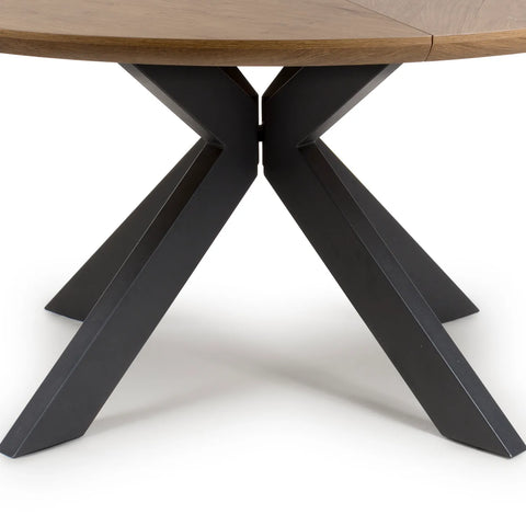 Bolton 150cm Round Rustic Oak Effect Smart Top Dining Table - Pendle Village Furniture