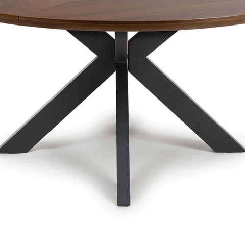 Bolton 150cm Round Smoked Oak Effect Smart Top Dining Table - Pendle Village Furniture