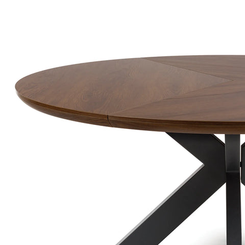 Bolton 150cm Round Smoked Oak Effect Smart Top Dining Table - Pendle Village Furniture