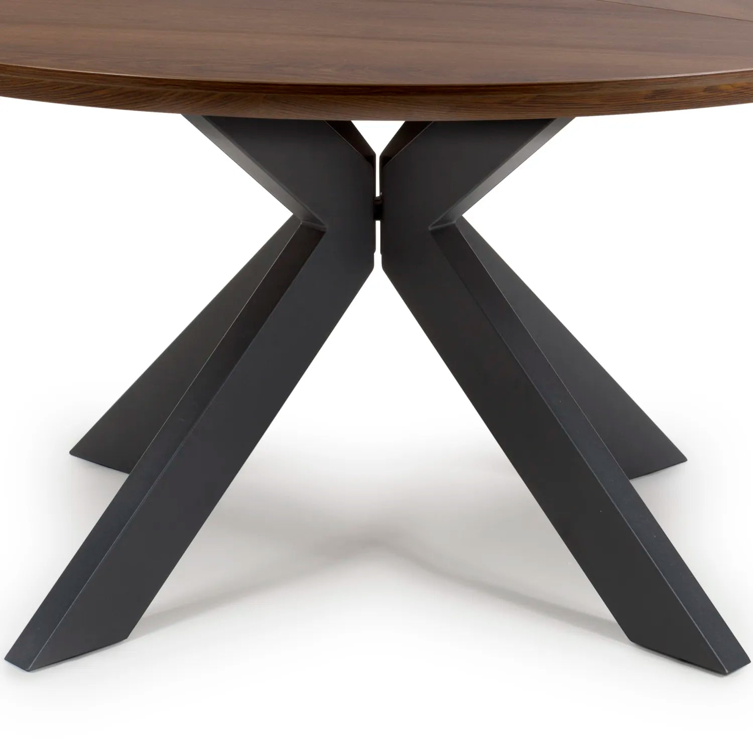 Bolton 150cm Round Smoked Oak Effect Smart Top Dining Table - Pendle Village Furniture