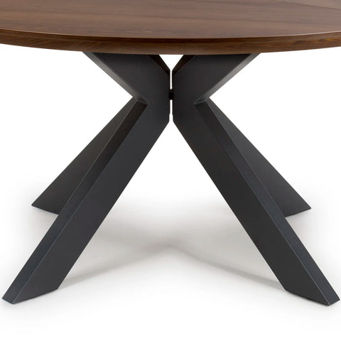 Bolton 150cm Round Smoked Oak Effect Smart Top Dining Table - Pendle Village Furniture