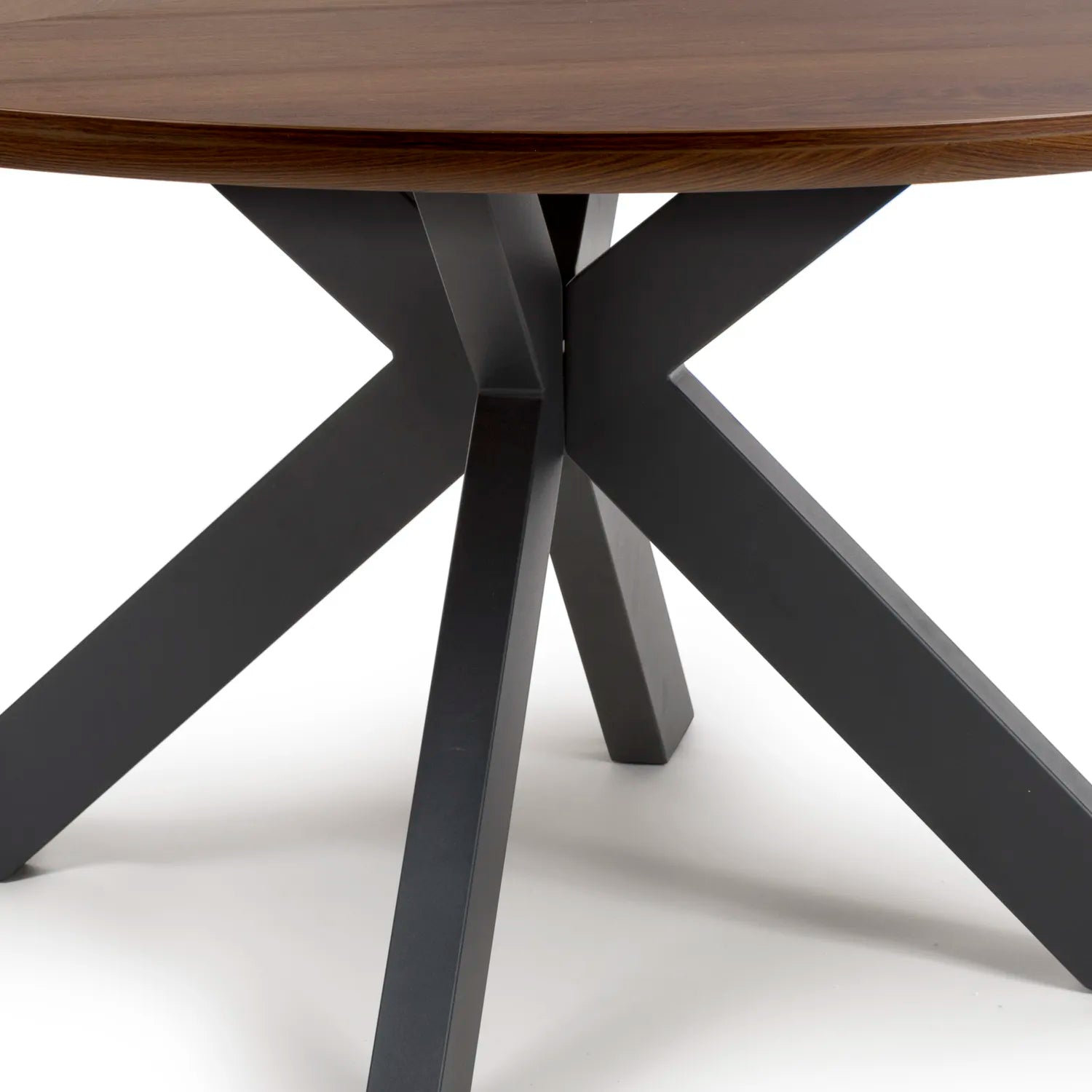 Bolton 150cm Round Smoked Oak Effect Smart Top Dining Table - Pendle Village Furniture