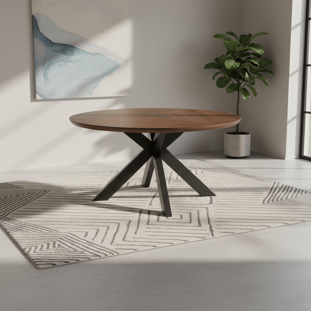 Bolton 150cm Round Smoked Oak Effect Smart Top Dining Table