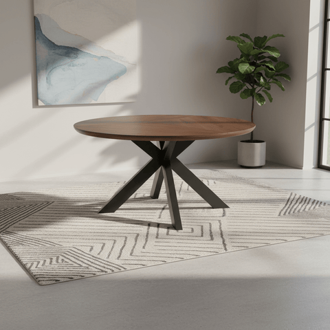 Bolton 150cm Round Smoked Oak Effect Smart Top Dining Table