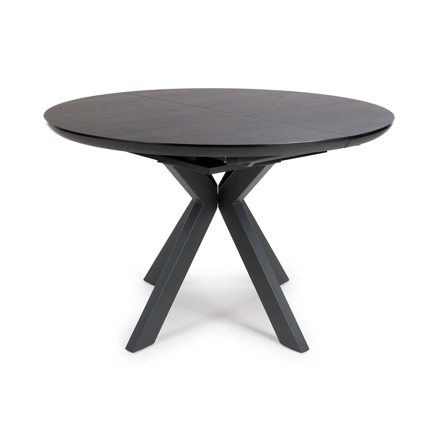 Bolton Black Ash Oak Effect Round to Oval Extending Smart Top Dining Table - Pendle Village Furniture