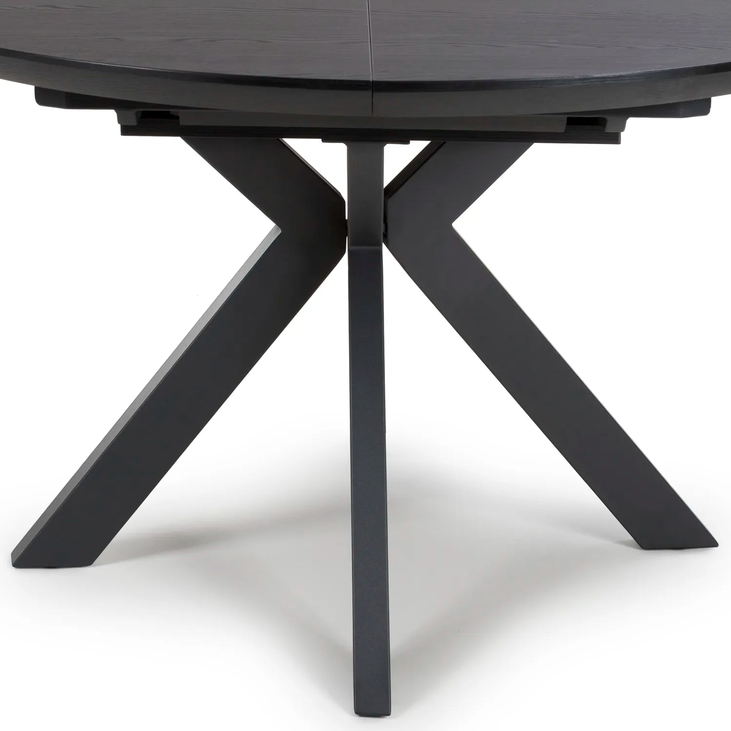 Bolton Black Ash Oak Effect Round to Oval Extending Smart Top Dining Table - Pendle Village Furniture
