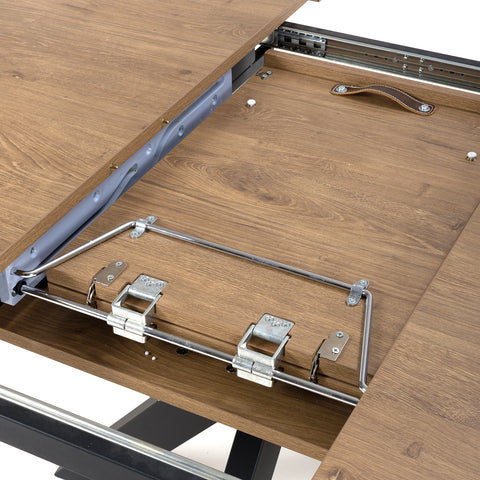 Bolton Rustic Oak Effect Round to Oval Extending Smart Top Dining Table - Pendle Village Furniture