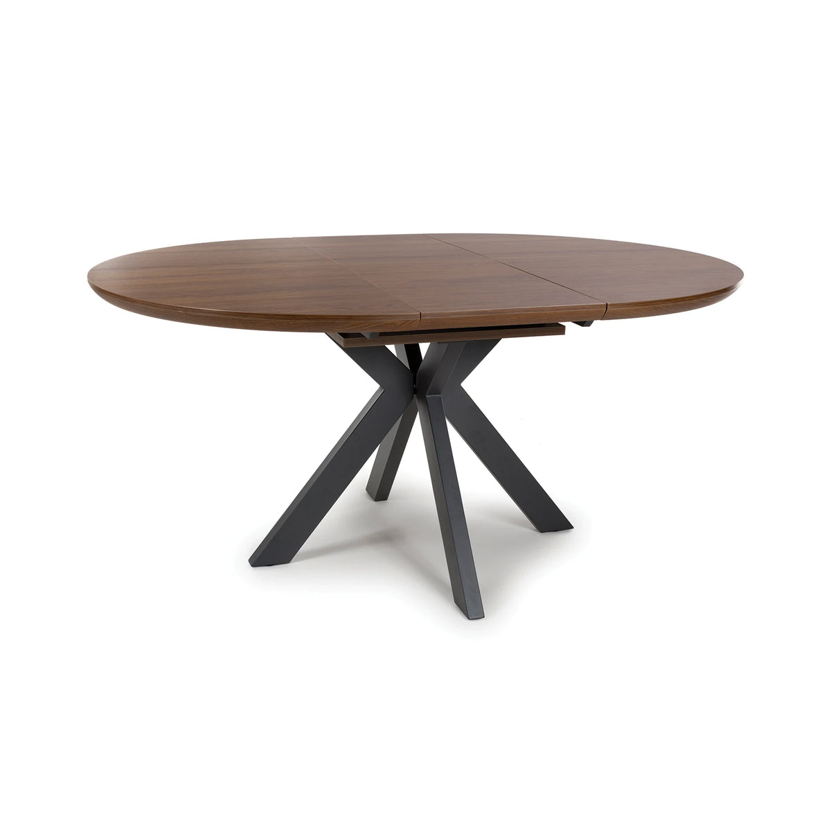 Bolton Smoked Oak Effect Round to Oval Extending Smart Top Dining Table - Pendle Village Furniture