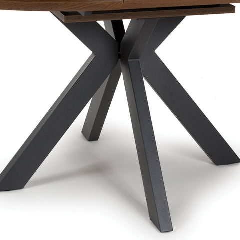 Bolton Smoked Oak Effect Round to Oval Extending Smart Top Dining Table - Pendle Village Furniture