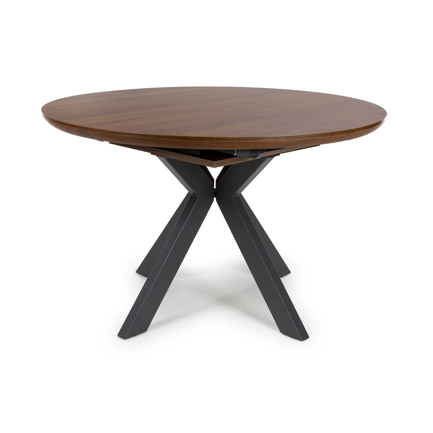 Bolton Smoked Oak Effect Round to Oval Extending Smart Top Dining Table - Pendle Village Furniture