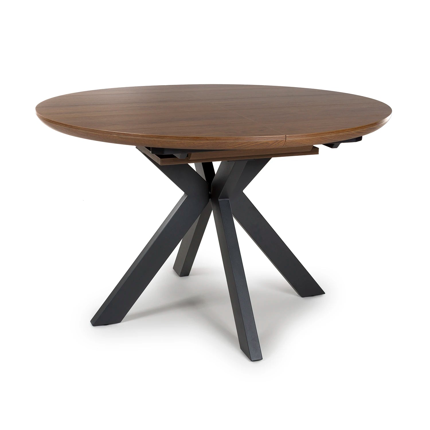 Bolton Smoked Oak Effect Round to Oval Extending Smart Top Dining Table - Pendle Village Furniture