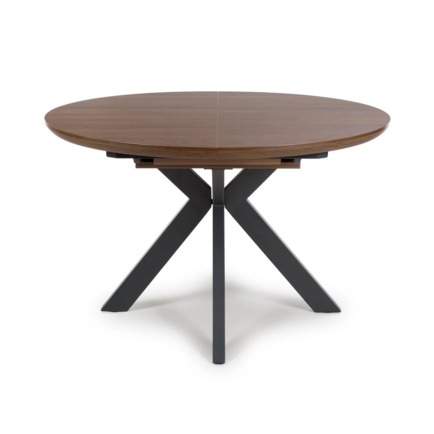 Bolton Smoked Oak Effect Round to Oval Extending Smart Top Dining Table - Pendle Village Furniture