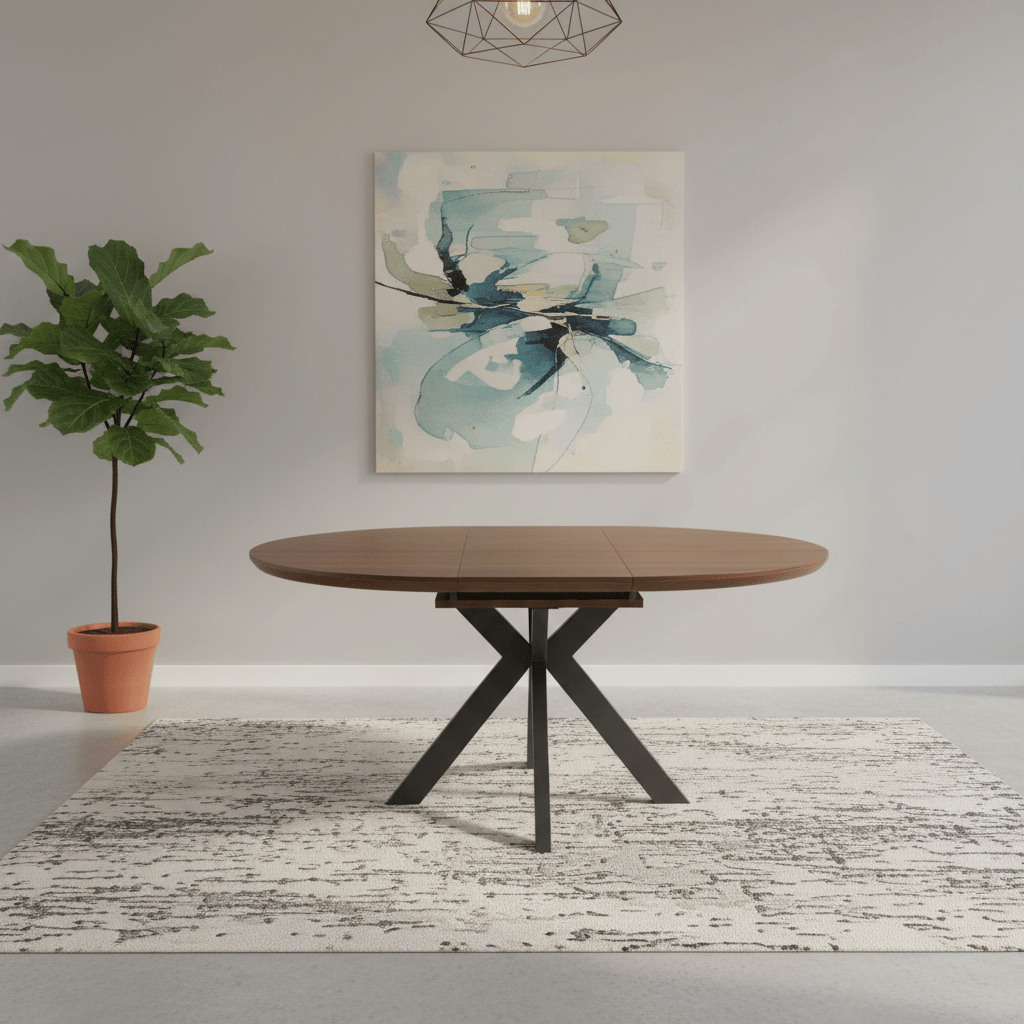 Bolton Smoked Oak Effect Round to Oval Extending Smart Top Dining Table
