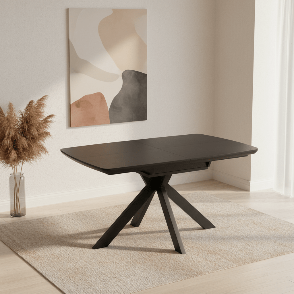 Bolton Black Oak Effect Smart Top Extending Dining Table