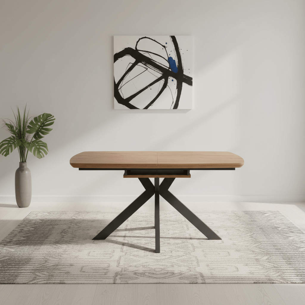 Bolton Rustic Oak Effect Smart Top Extending Dining Table
