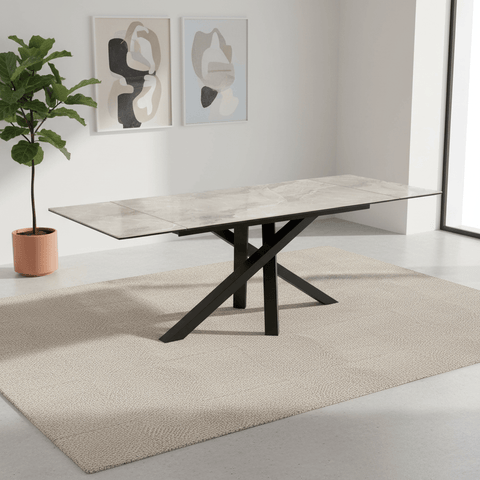 Samurai Extending Dining Table With Light Grey Ceramic top