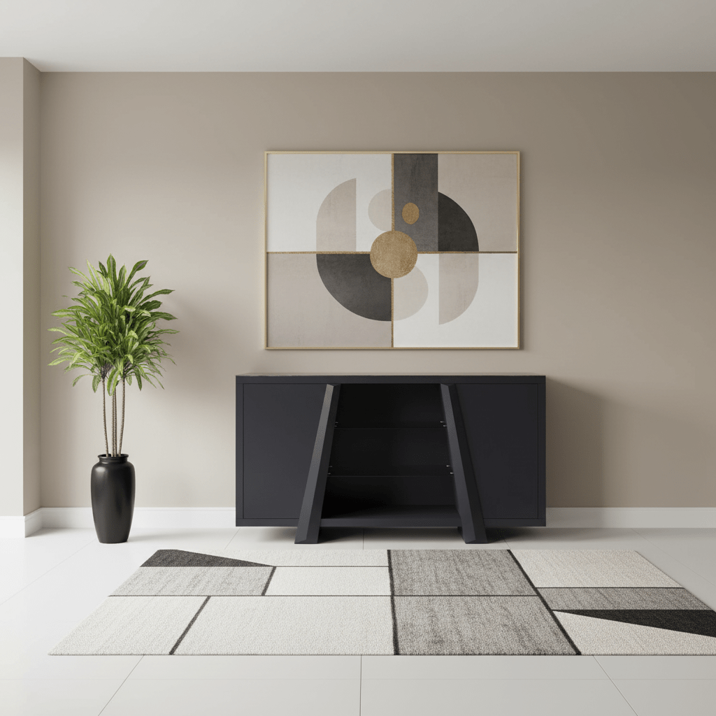 Samurai Sideboard with Matte Grey Stone Effect Ceramic Top