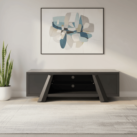 Samurai TV Unit with Matte Grey Stone Effect Ceramic Top