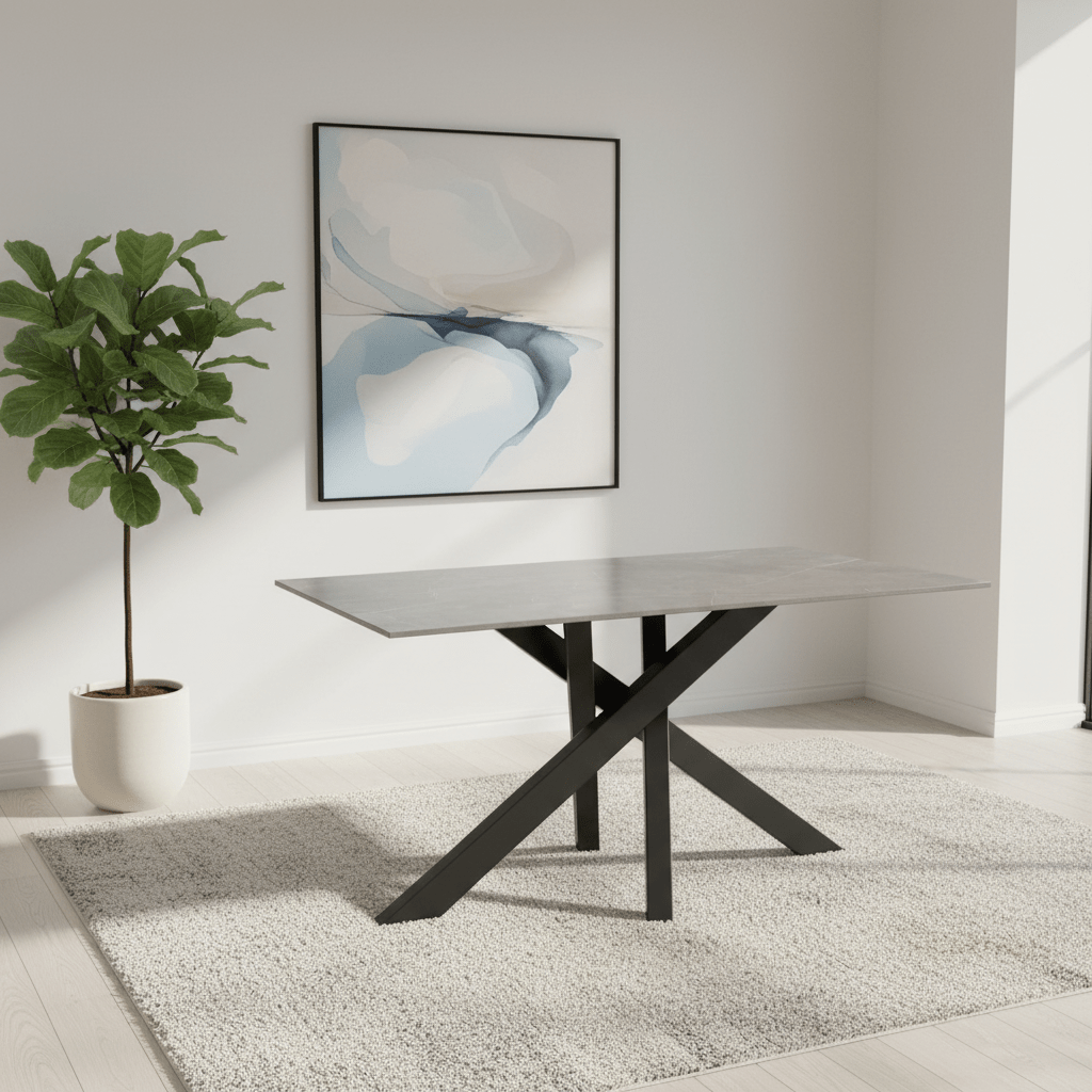 Samurai 1.6m Matte Grey Ceramic Top Dining Table