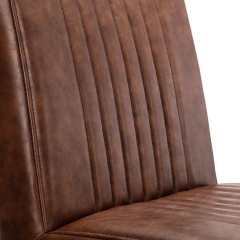 Brooklyn Vintage Brown Faux Leather Dining Chairs – Set of 4 - Pendle Village Furniture