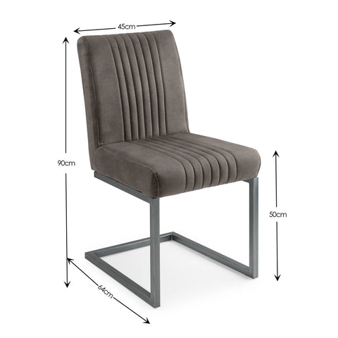 Brooklyn Vintage Brown Faux Leather Dining Chairs – Set of 4 - Pendle Village Furniture