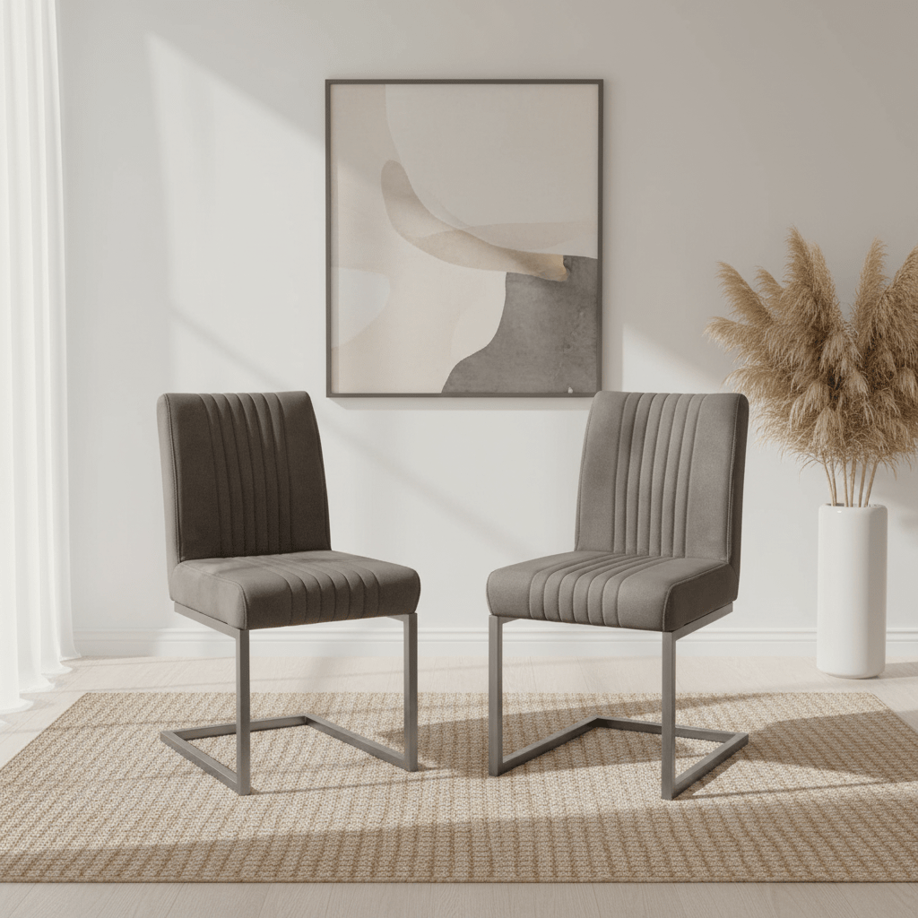 Brooklyn Charcoal Grey Fabric Dining Chairs – Set of 4