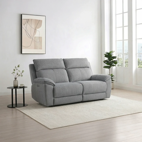 Bailey 2 Seater Electric Recliner Sofa – Grey