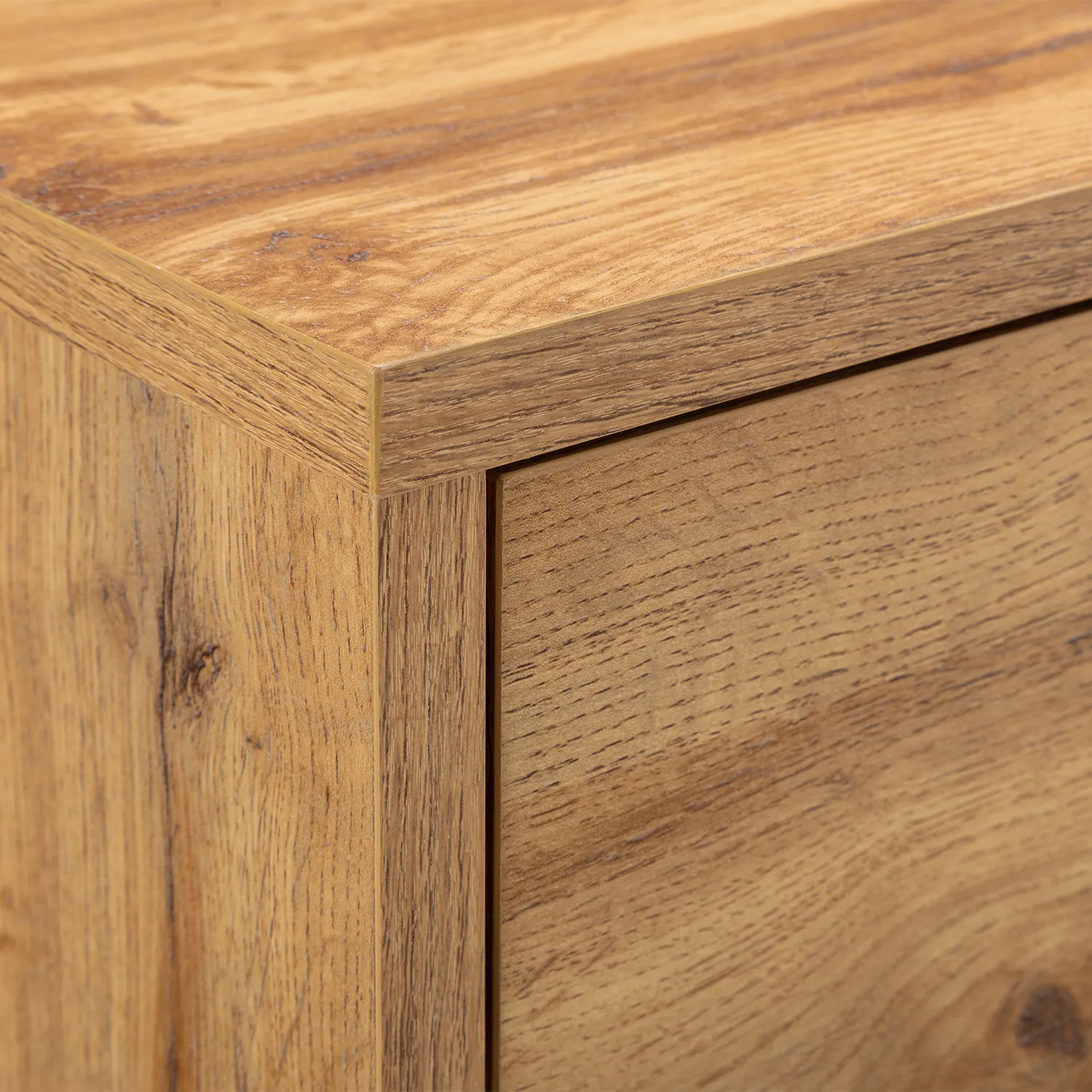 Bali Industrial Style 4 Drawer Chest – Oak Finish