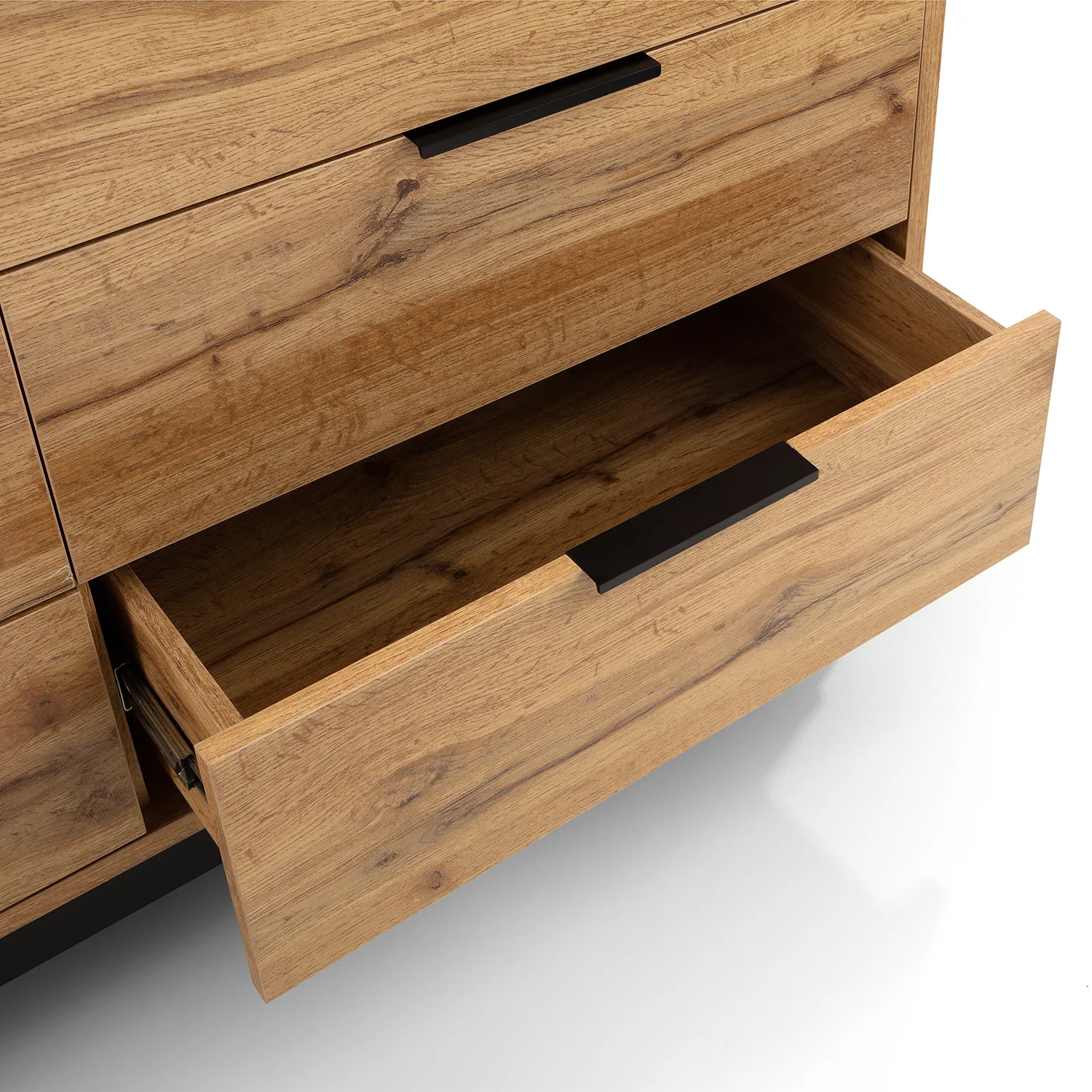 Bali Industrial Style 6 Drawer Chest – Oak Finish