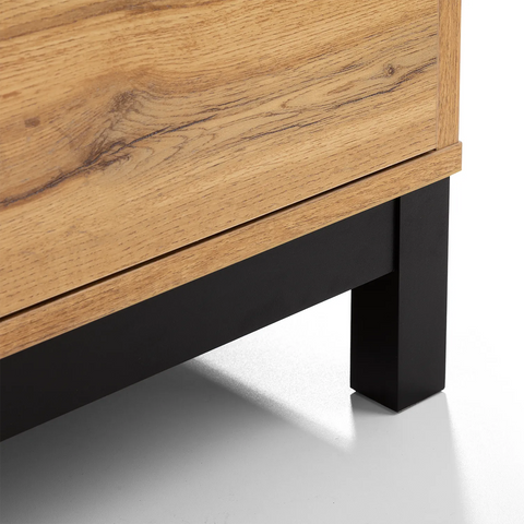 Bali Industrial Style 6 Drawer Chest – Oak Finish