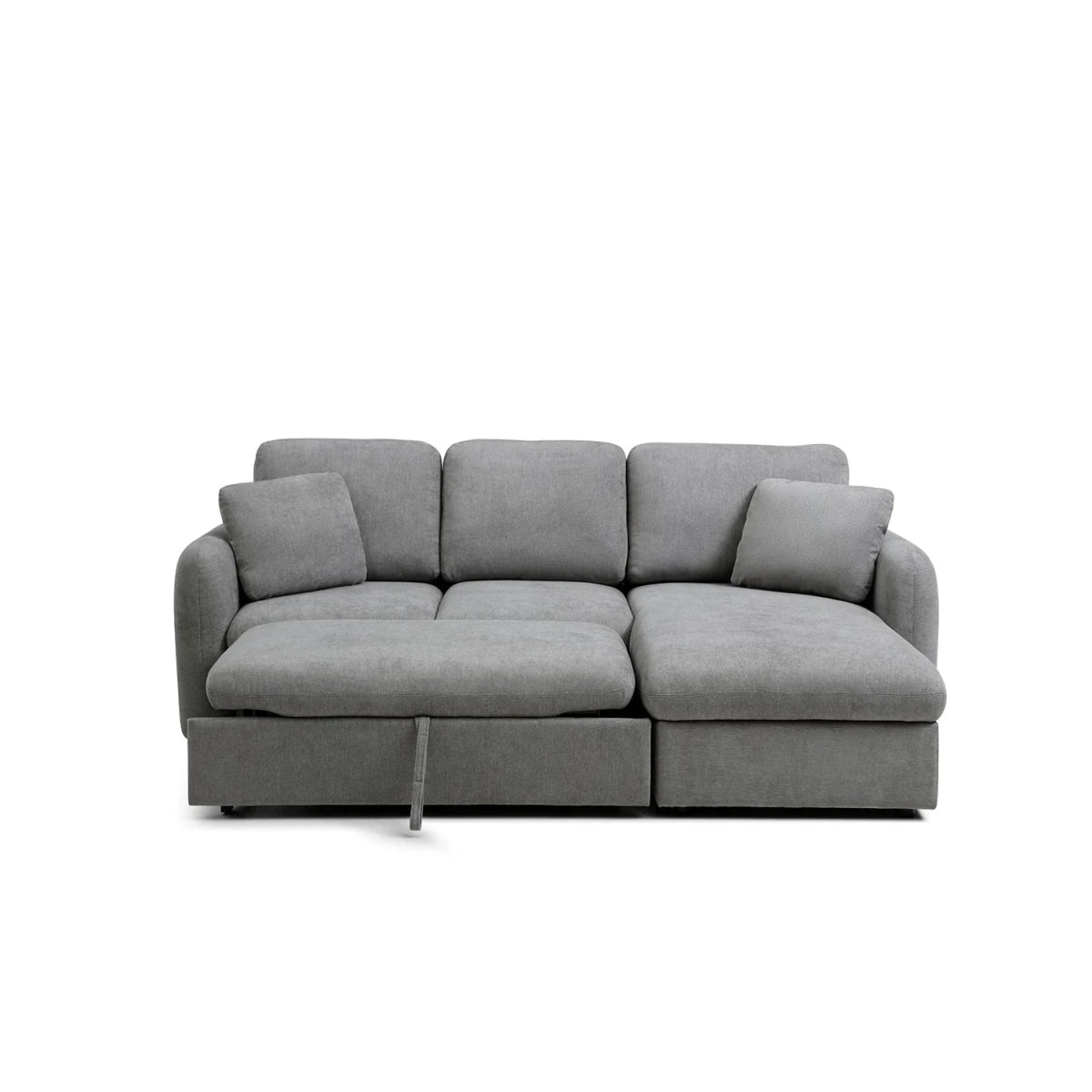 Grey Chaise Sofa Bed with Storage