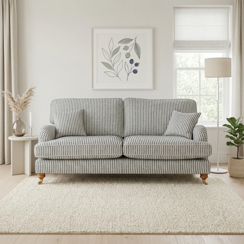 Pemberley Ticking Stripe Fabric Sofa Collection