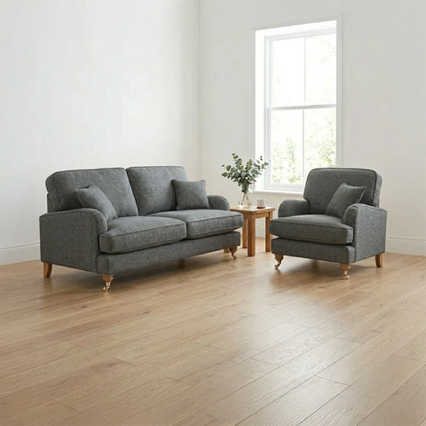 Pemberley Ticking Stripe Fabric Sofa Collection