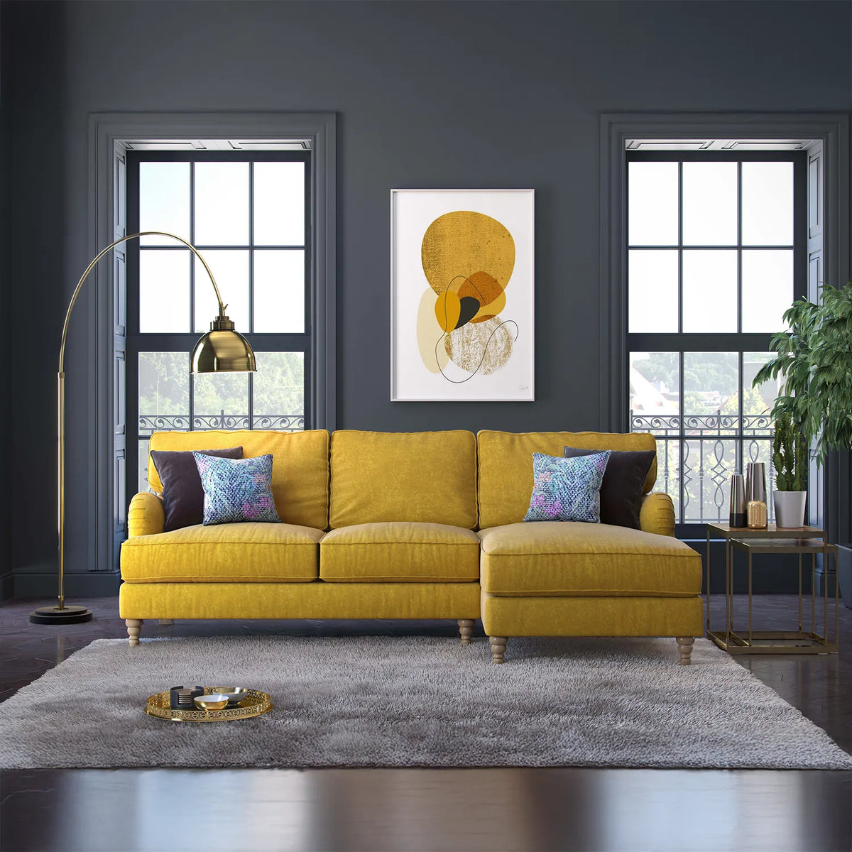 Wallace Jedi Fabric 3 Seater Chaise Sofa - Pendle Village Furniture