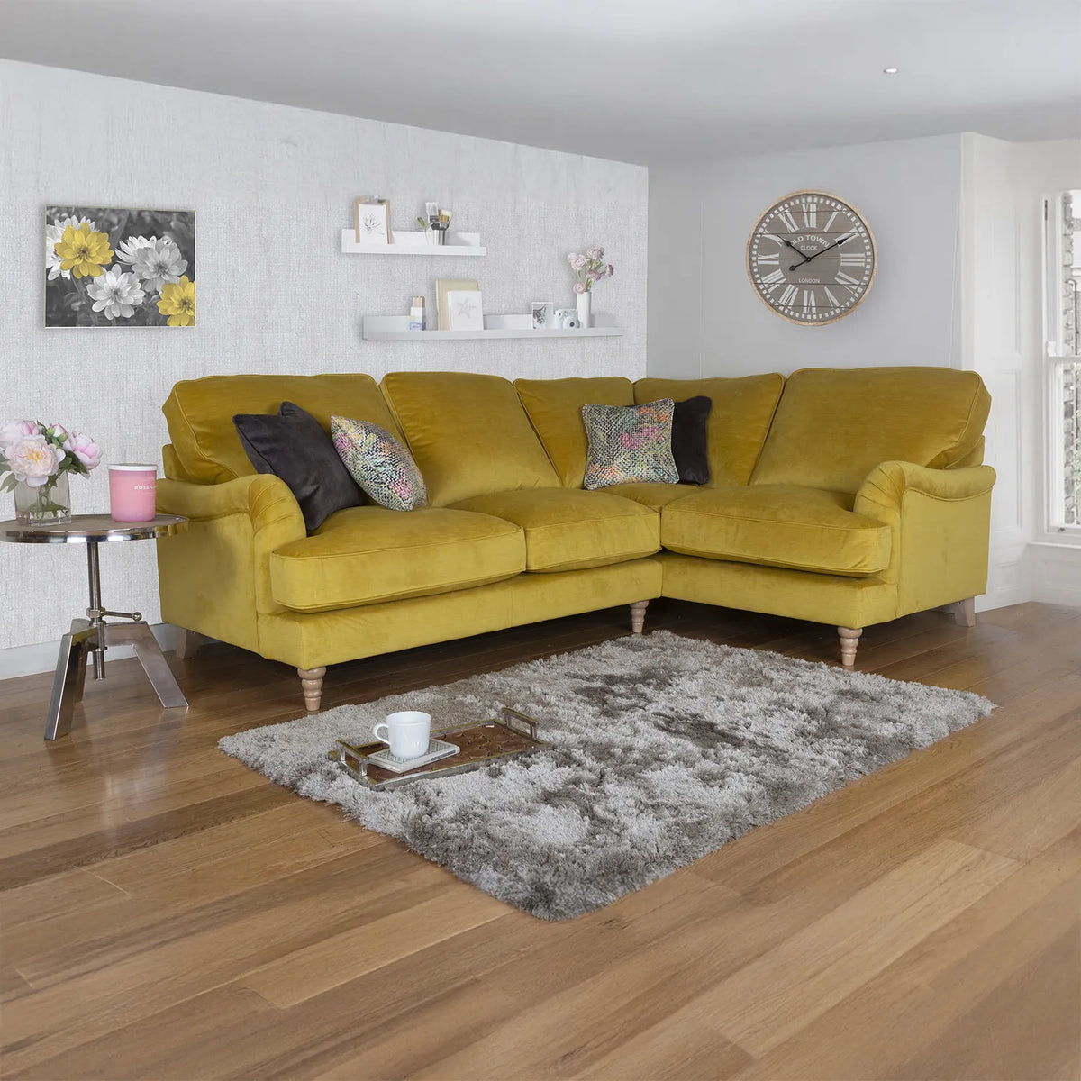 Wallace Corner Sofa in Jedi Fabric - Pendle Village Furniture