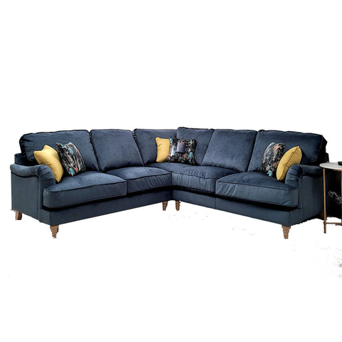 Wallace Jedi Airforce Blue Fabric 2 Corner 2 Sofa